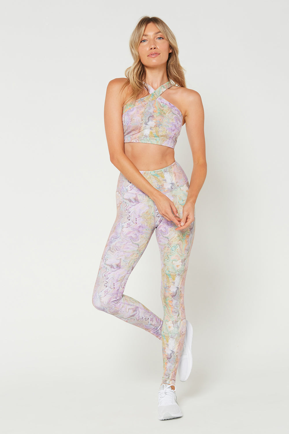 Pastel Marble High Waisted Leggings