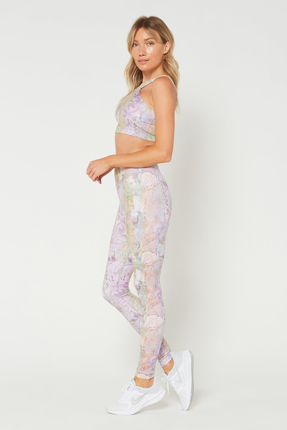 Pastel Marble High Waisted Leggings