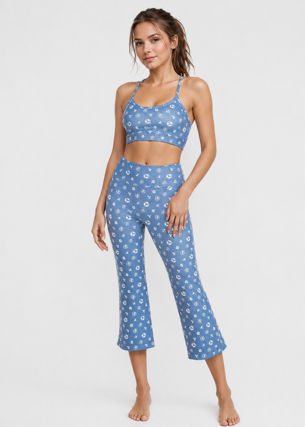 Denim Crop Flare Leggings