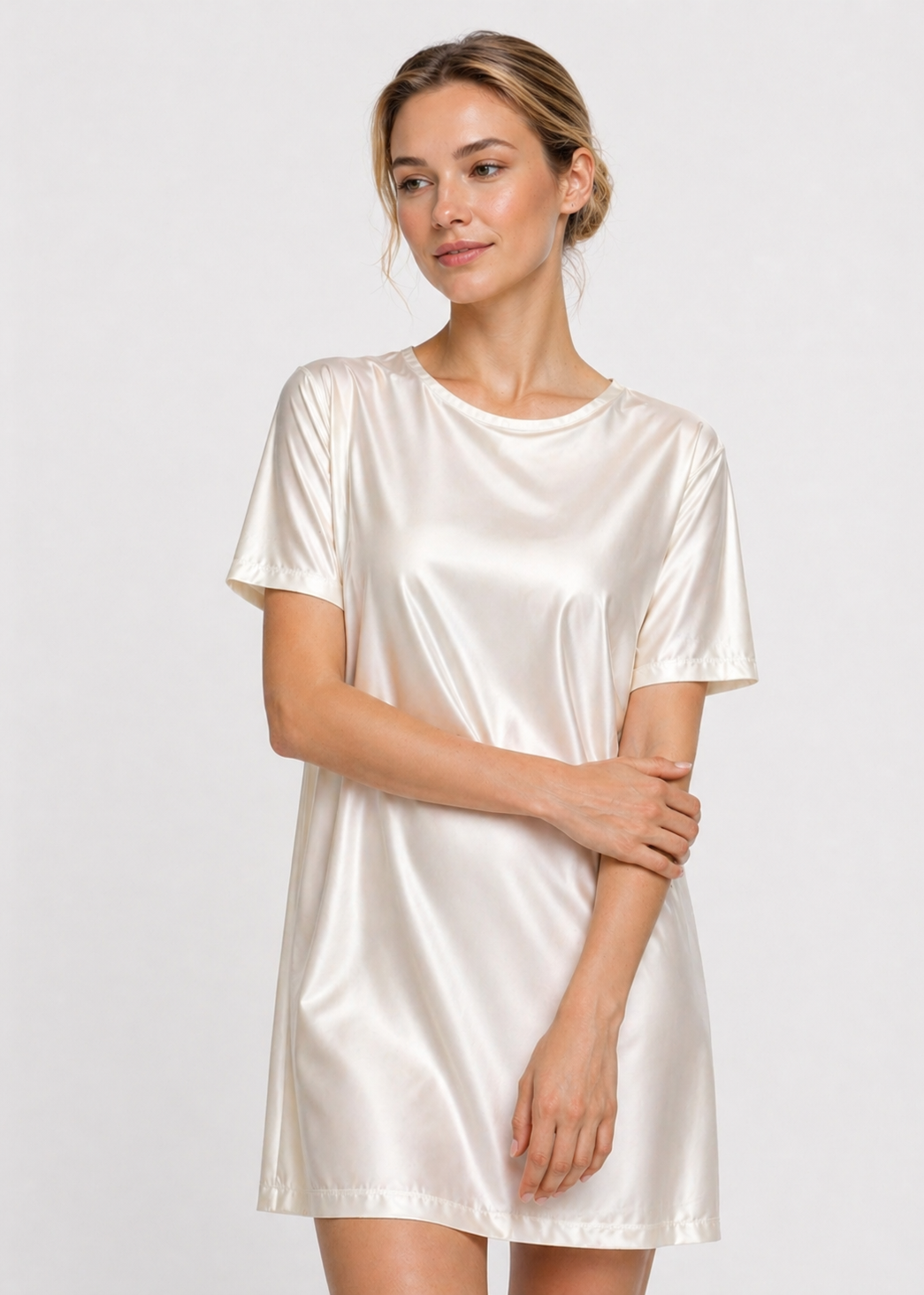 Satin Stretch Mini Dress