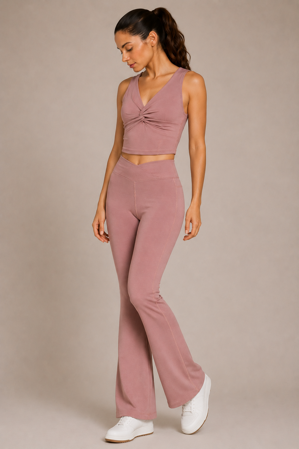 Cross Front Rib Crop Top