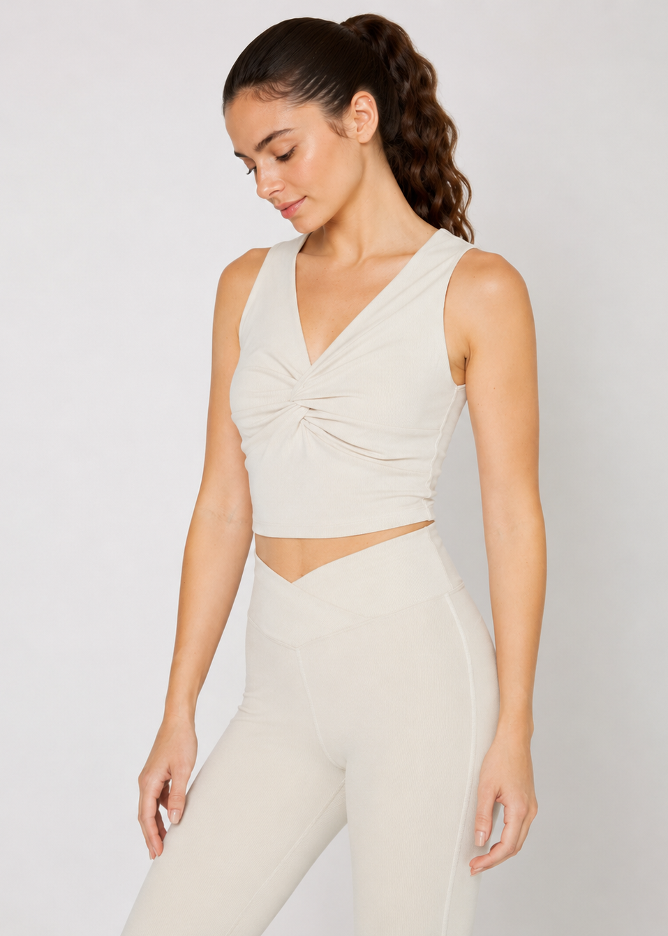 Cross Front Rib Crop Top