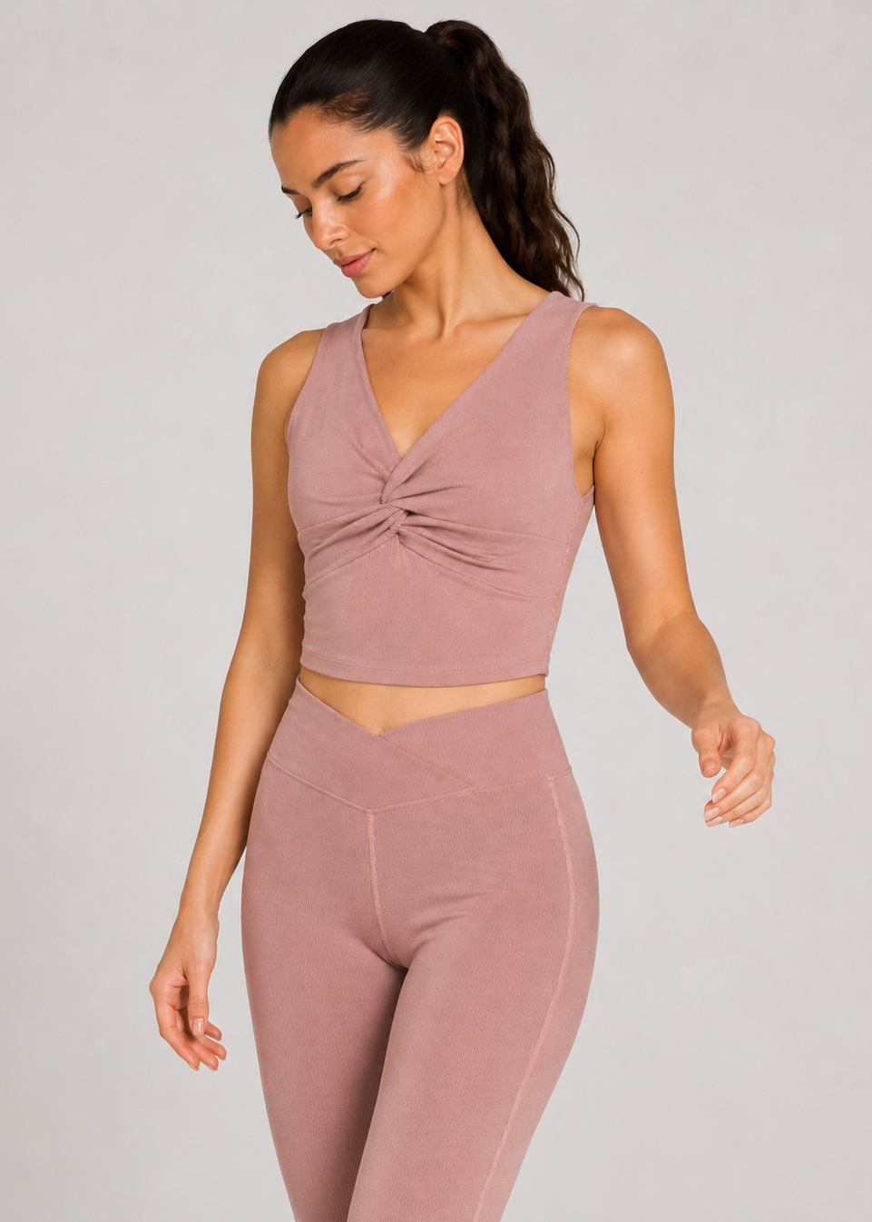Cross Front Rib Crop Top