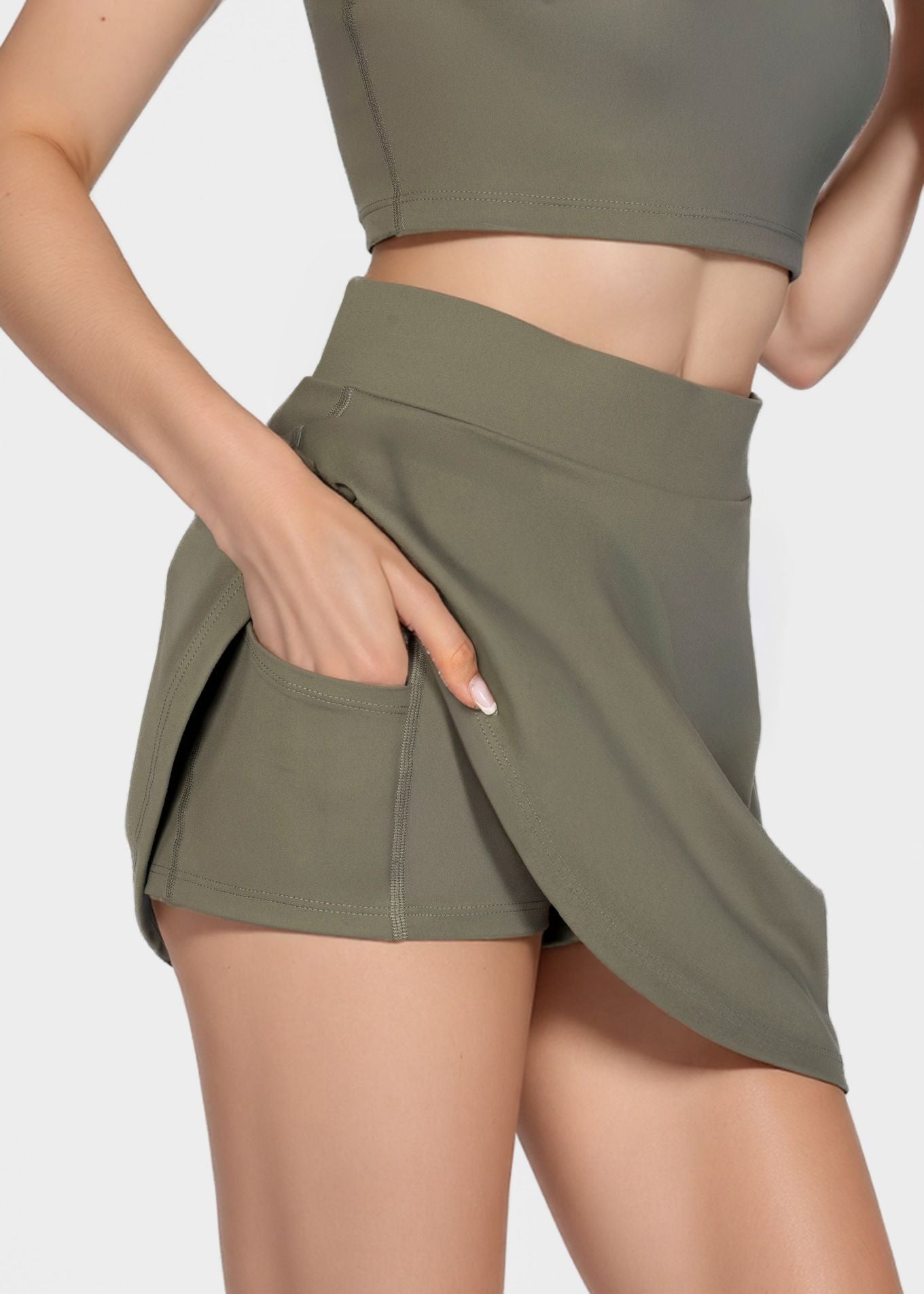 Built-in Pocket Short Tennis Skirt