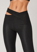 Ribbed Cross Over Waist Leggings