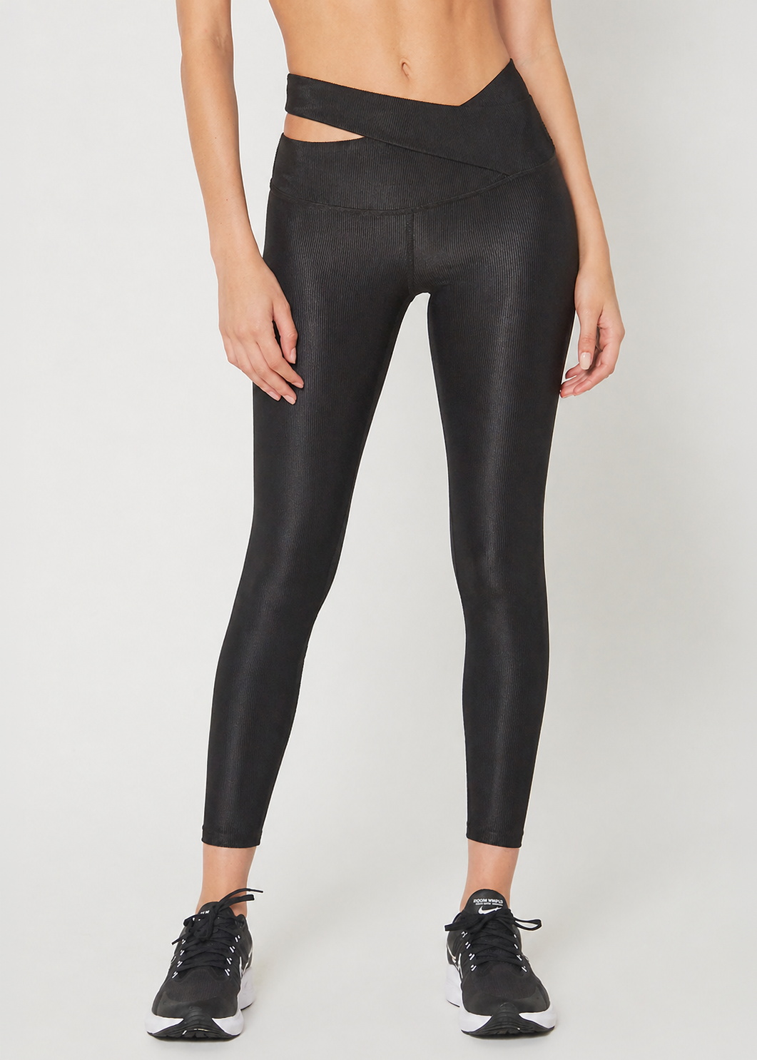 Ribbed Cross Over Waist Leggings