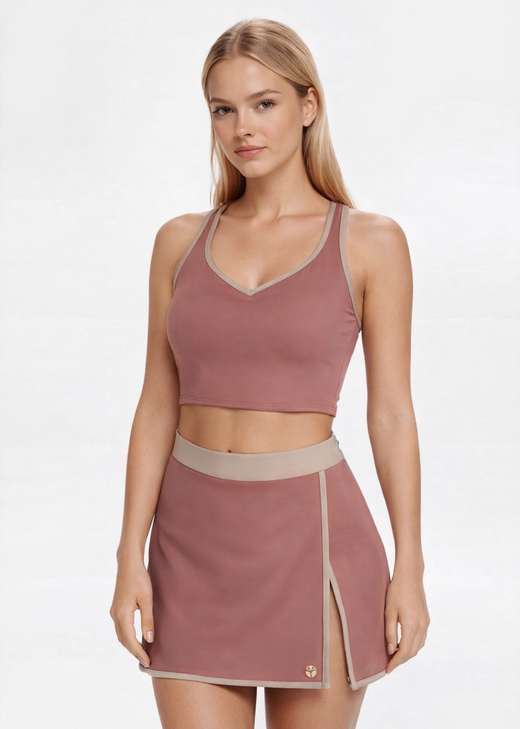 Contrast Cropped Sports Bra