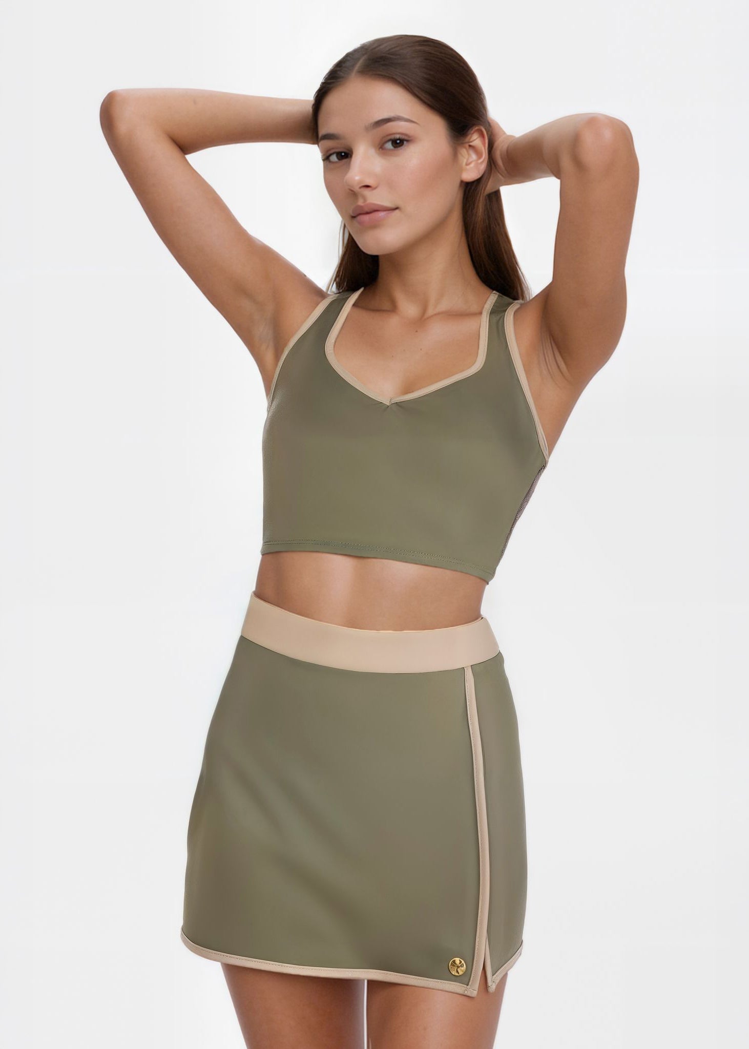 Contrast Cropped Sports Bra