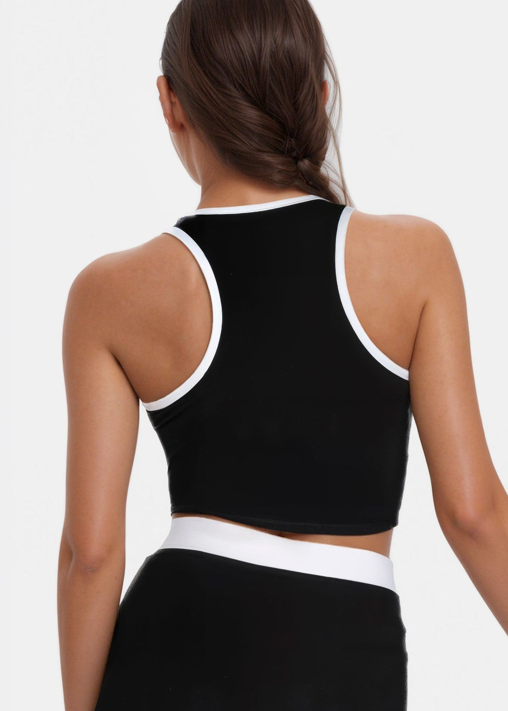 Contrast Cropped Sports Bra