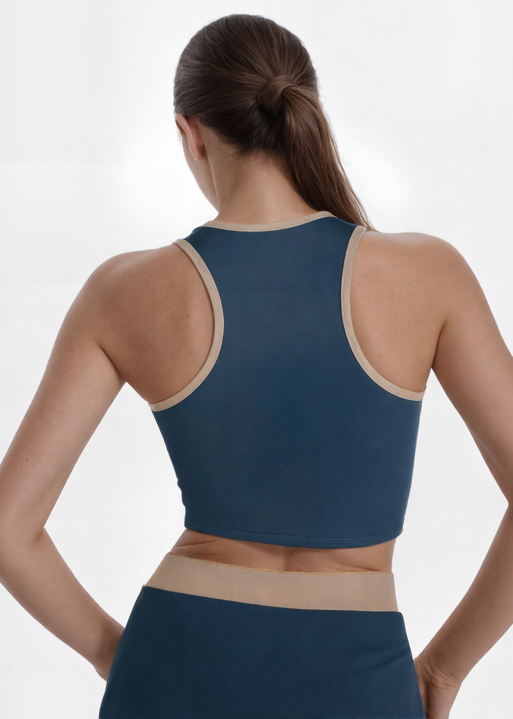 Contrast Cropped Sports Bra