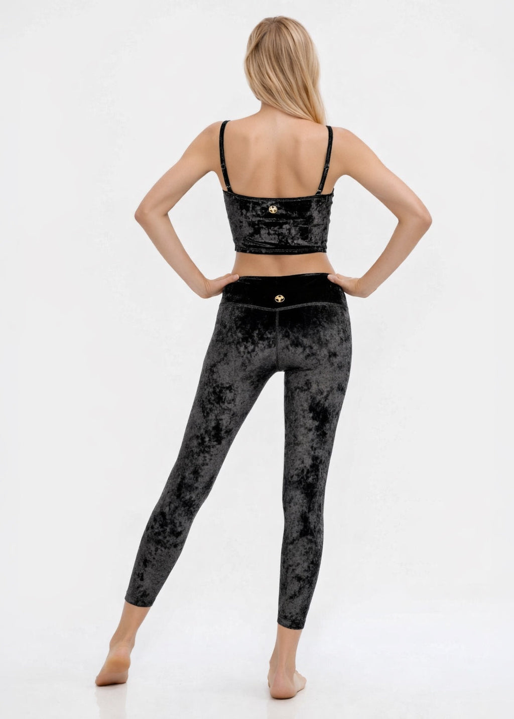 Velvet Shirred Crop Top