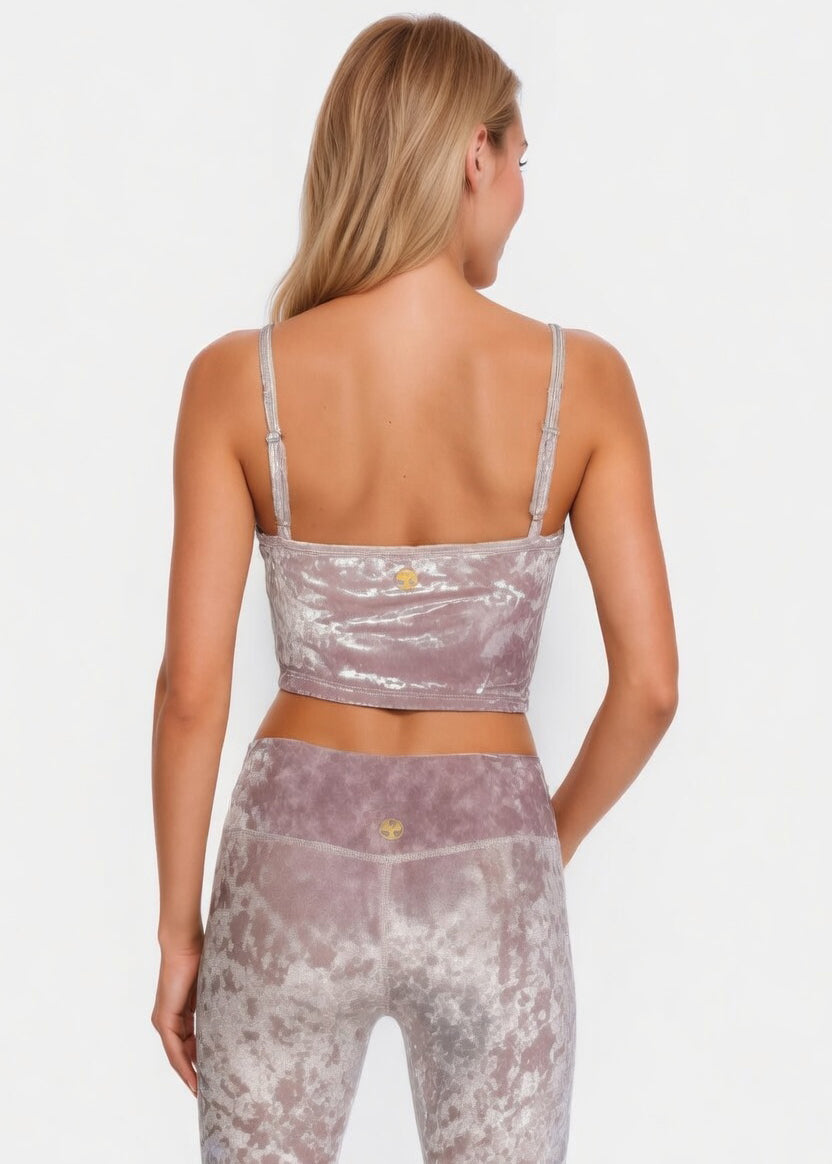 Velvet Shirred Crop Top