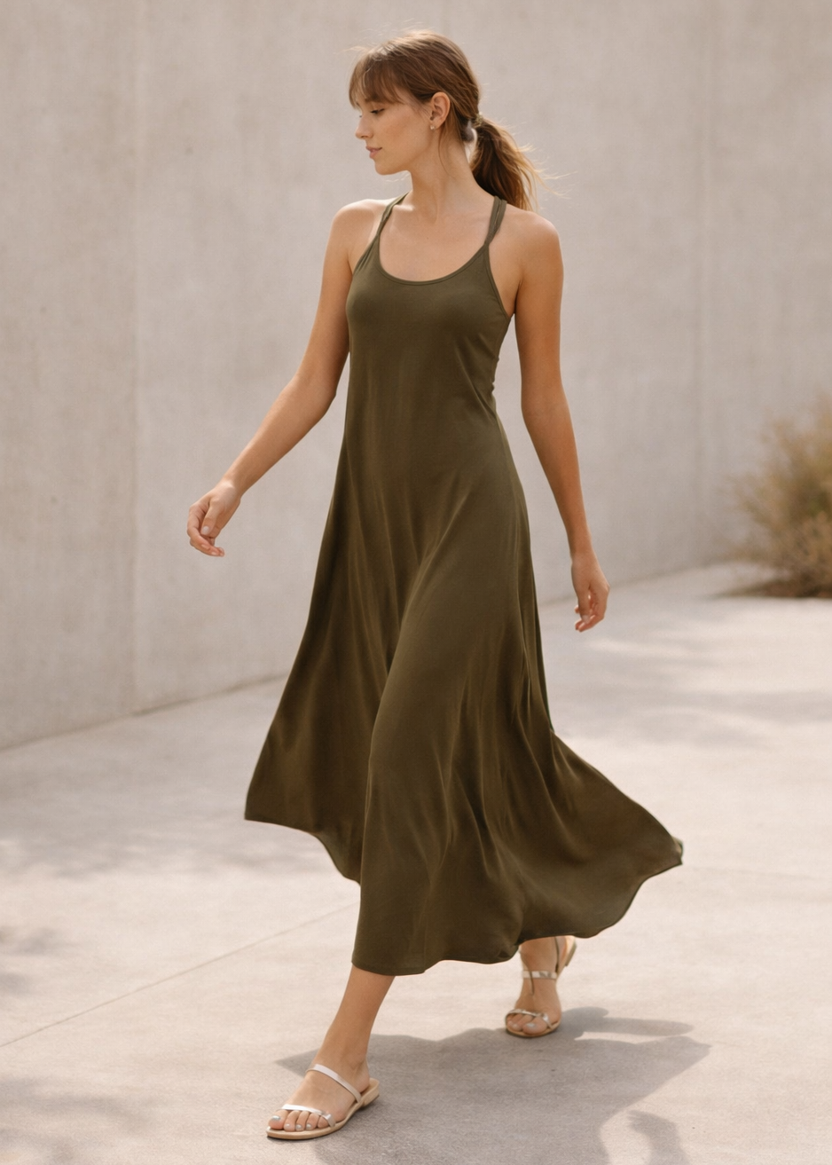 Cross Back Strap Maxi Dress